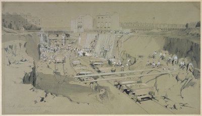 Park Street, Camden Town, 17. september 1836 (pen & blæk og vask på papir) af John Cooke Bourne