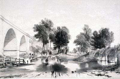 Viadukt over floden Blythe, London & Birmingham Railway, 1839 af John Cooke Bourne