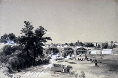 Weedon, Northamptonshire, 6. juli 1837 (pen & blæk og vask på papir) af John Cooke Bourne