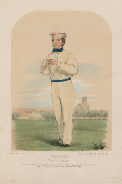 Portræt af John Wisden farve litho af John Corbet Anderson