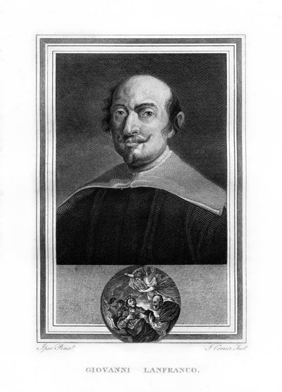 Giovanni Lanfranco, italiensk barokmaler, 1825. af John Corner