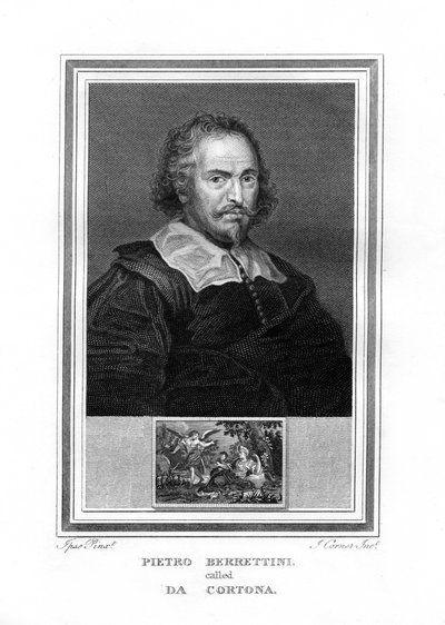 Pietro da Cortona, italiensk barokmaler, 1825. af John Corner