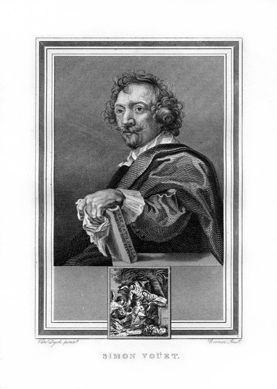 Simon Vouet, fransk maler fra baroktiden, 1825. af John Corner