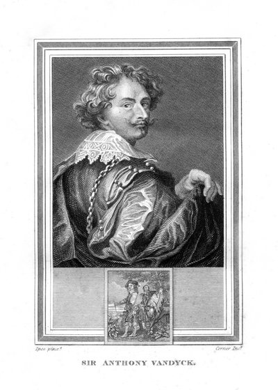 Sir Anthony Anton van Dyck, 1599-1641, flamsk maler, 1825. af John Corner