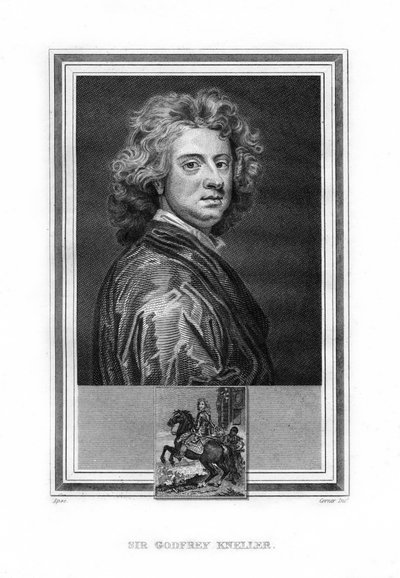 Sir Godfrey Kneller, tyskfødt engelsk barokmaler, 1825. af John Corner