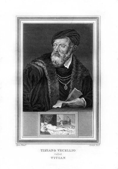 Tiziano Vecelli Titian, italiensk højrenæssancemaler, 1825. af John Corner