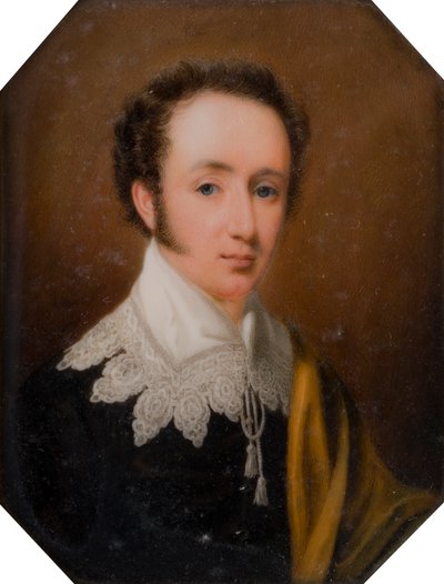 Portræt af George, Viscount Newport, senere 2. jarl af Bradford (1789-1865), ca. 1809-62 (olie på elfenben) af John Cox Dillman Engleheart