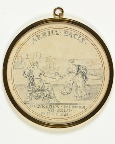 Design til en medalje om dunkerques eftergivelse af John Croker