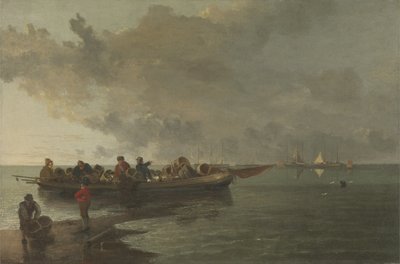 En pram med en såret soldat (olie på lærred) af John Crome