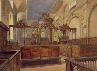 All Hallows The Great, Thames Street, Interior, 1884 af John Crowther