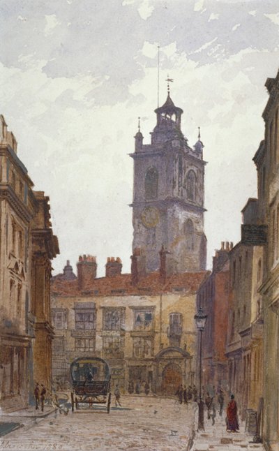 Church of St Giles without Cripplegate, City of London, 1880. af John Crowther