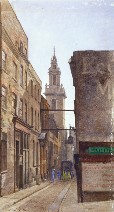Garlick Hill, City of London, 1882 af John Crowther