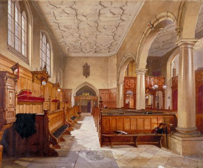 Interiør af kapellet i Charterhouse, London, 1885. af John Crowther