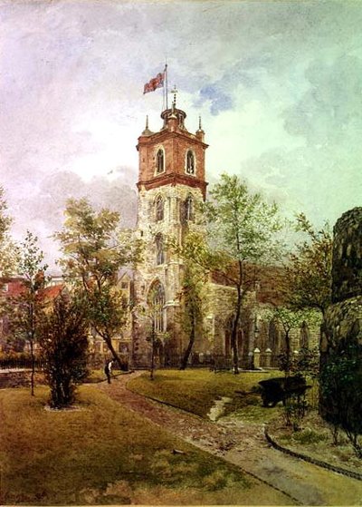 Sydvestlig visning St. Giles, Cripplegate af John Crowther