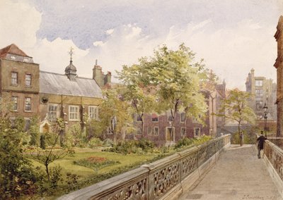 Staple Inn Hall fra haven, 1882 af John Crowther