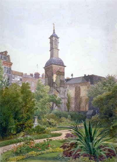 Tårnet af Church of St Botolph, Aldersgate, City of London, 1886 af John Crowther