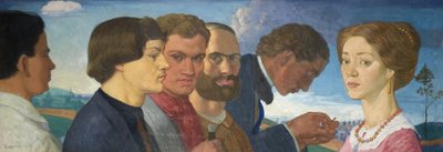 Some Later Primitives and Madame Tisceron, 1912 (tempera på lærred) af John Currie