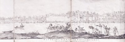 Panoramaudsigt over byen Benares, 1827 af John Dalrymple