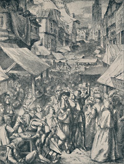Vanity Fair. Fra The Pilgrims Progress John Bunyan, c1850-1890, 1923 af John Dawson Watson