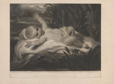 Moses in the Bulrushes [tilbageliggende barn] af John Dean