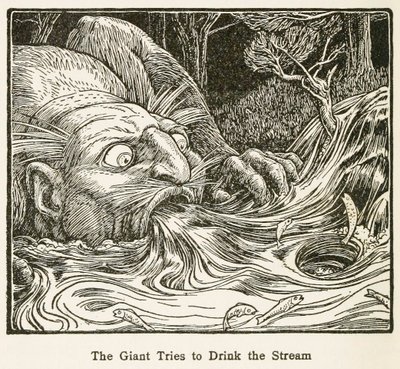 The Giant Trys to Drink the Stream, fra Europa