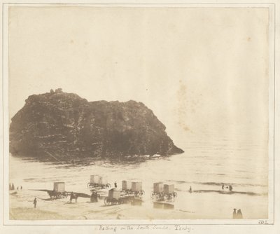 Badning på South Sands, Tenby. af John Dillwyn Llewelyn