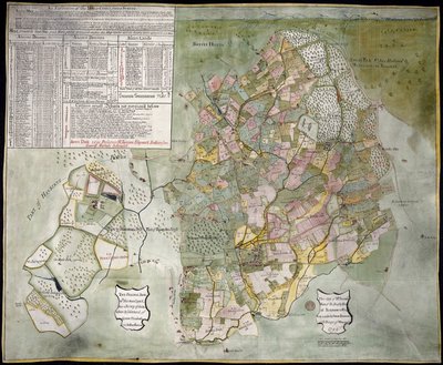Kort over skoven og herregården i Fecknam (Feckenham) af John Doharty