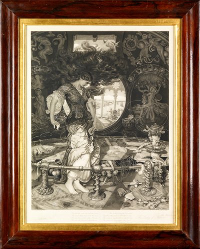 The Lady of Shalott (mezzotint) af John Douglas Miller
