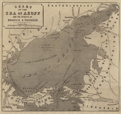 Kort over Azoffhavet og Kertch- og Yenikale-strædet af John Dower