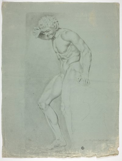 Antik statue af stående faun med bækkener af John Downman