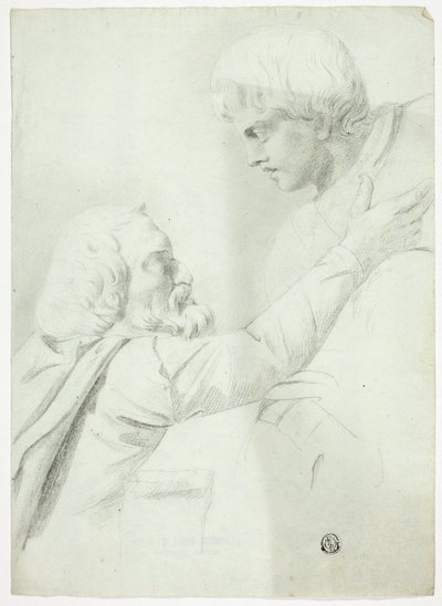 Skægget mand og dreng (fra Bas-Relief) af John Downman