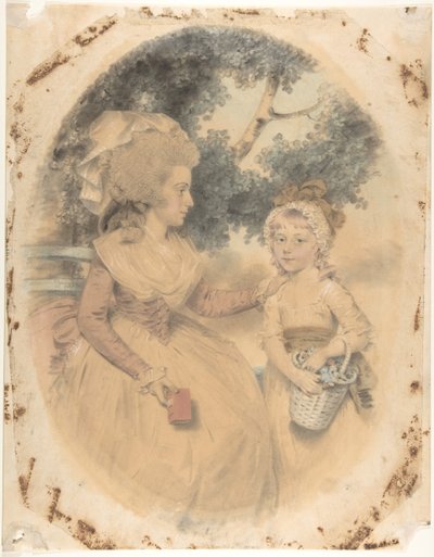 Mrs. Morgan og hendes barn, 1785. af John Downman