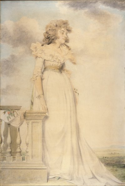 Portræt af Georgiana, hertuginde af Devonshire (akvarel og blyant på papir) af John Downman