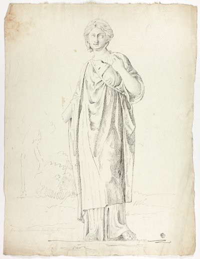 Antik statue af stående draperet kvinde af John Downman