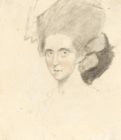 Grevinden af Strathmore, 1781 (blyant med sort og rød kridt på papir) af John Downman