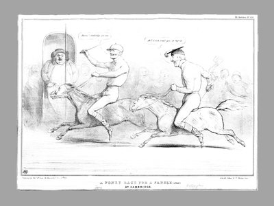 A Poney Race for a Sadel a Seat at Cambridge, 1834. af John Doyle
