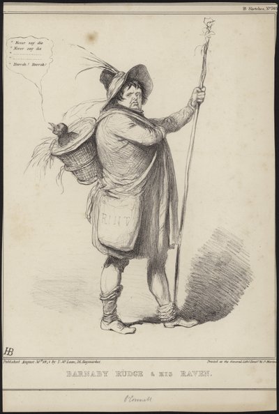 Barnaby Rudge og hans ravn, illustration fra 