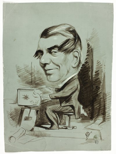 Karikatur af klaverspiller af John Doyle