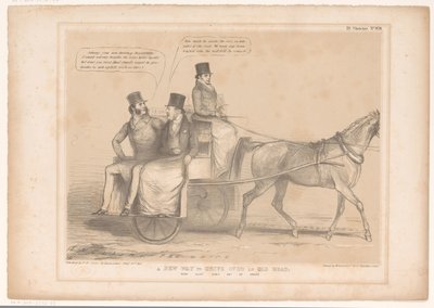 Spotprent mødte Russell, Inglis og Bentinck En ny måde at køre over en gammel vej; Nu ak! Desværre ude af drift (titel på objekt) HB Sketches (serietitel på objekt) af John Doyle