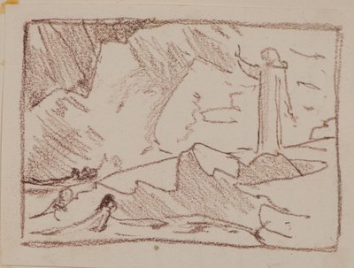 Columba velsigner havfruer (blyant) af John Duncan