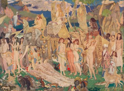 Elfenben, aber og påfugle Dronningen af Saba, c1909 af John Duncan