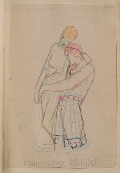 Naoise og Deirdre (blyant) af John Duncan