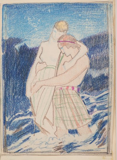 Naoise og Deirdre (blyant) af John Duncan