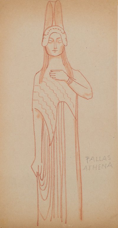 Pallas Athena (blyant) af John Duncan