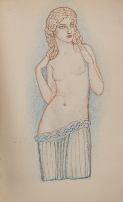 Uden titel [Kvindefigur] (blyant) af John Duncan