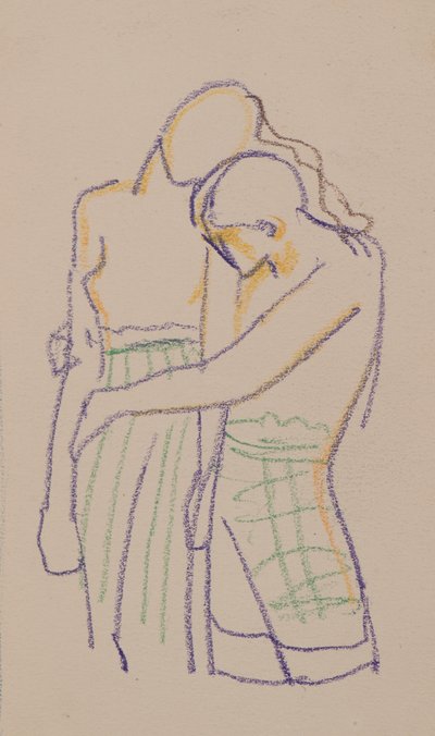 Uden titel [Naoise og Deirdre] (blyant) af John Duncan