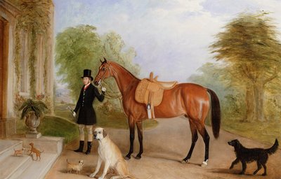 En brudgom med en hest af John E. Ferneley