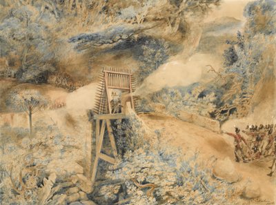 Det 3. vestindiske regiment beskyder franske tropper ved et brohoved på Ile de Cabret eller Terre d
