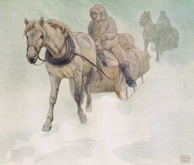 Hestetrukket slæde, illustration fra 