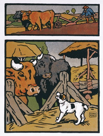 Illustration til The Dog and the Cow, fra 